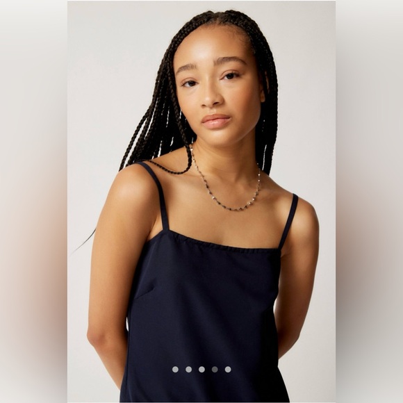 Motel Daisha Ruched Midi Dress (navy) NEW - Picture 2 of 8